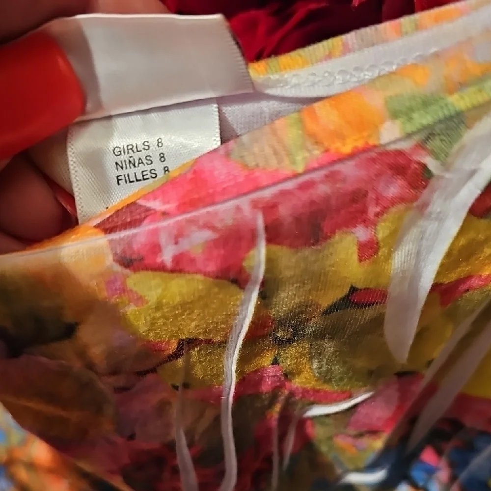 Emily West Girls Vibrant Floral Sleeveless Dress Size 8